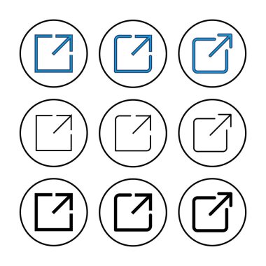 Dış bağlantı simgesi vektörü. bağlantı simgesi vektörü. hiper bağlantı sembolü