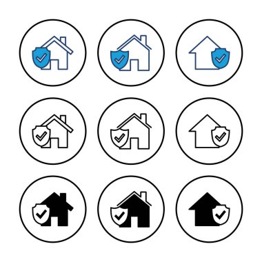 Ev sigortası ikonu vektörü. ev koruma simgesi.