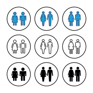 Erkek ve kadın ikon vektörü. erkek ve kadın sembolü