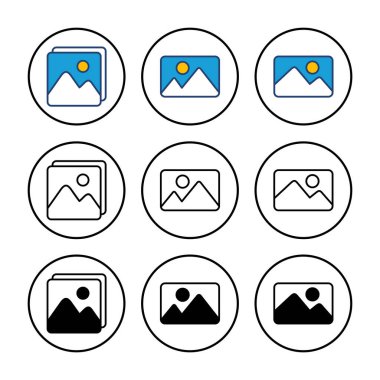 Resim simgesi vektörü. fotoğraf galerisi simgesi