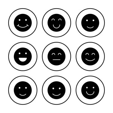 Gülümse ikon vektörü. Gülümseme simgesi. Geri bildirim 