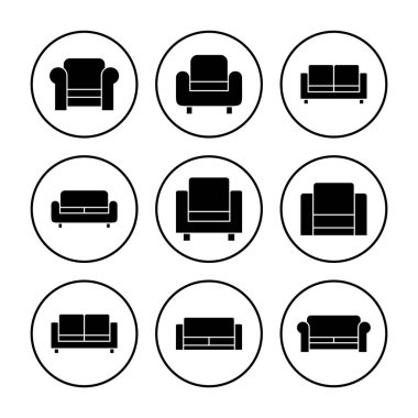 Koltuk simgesi vektörü. kanepe ikonu çizimi