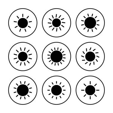 Güneş ikonu vektörü. Parlaklık Simgesi vektörü