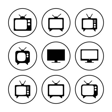 Televizyon ikonu vektörü. televizyon simgesi vektörü