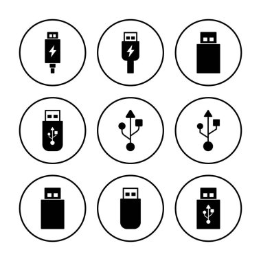 Usb simge vektörü. Flash disk simgesi vektörü