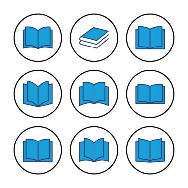 Kitap ikonu vektörü. Kitap simgesi vektörünü aç. Kitap simgesi