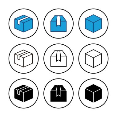 Kutu simgesi vektörü. kutu vektör simgesi, paket, paket