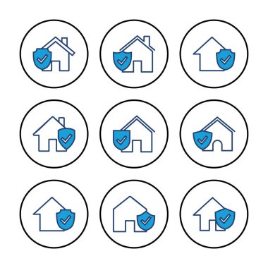 Ev sigortası ikonu vektörü. ev koruma simgesi.