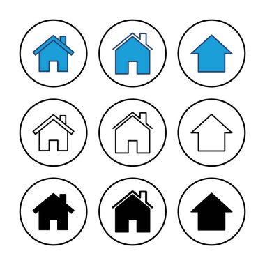 Ev ikonu vektörü. Ev simgesi vektörü