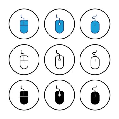 Fare simgesi vektörü. Simge vektörüne tıklayın. işaretleyici simgesi vektörü.