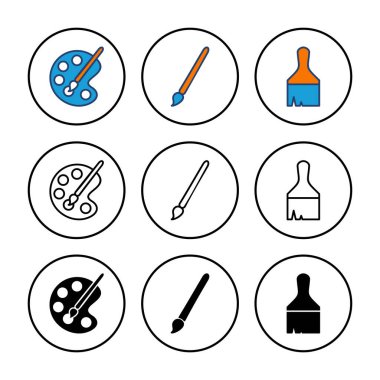 Simge vektörünü boya. boya fırçası ikon vektörü. boyama silindiri vektörü