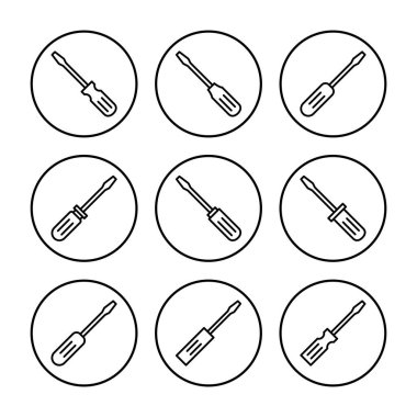 Tornavida simgesi vektörü. araçlar simgesi vektörü