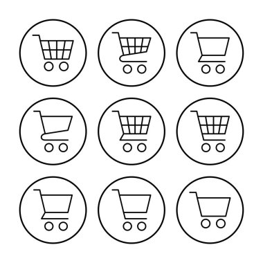 Alışveriş ikonu vektörü. Alışveriş arabası ikonu. Trolley simge vektörü