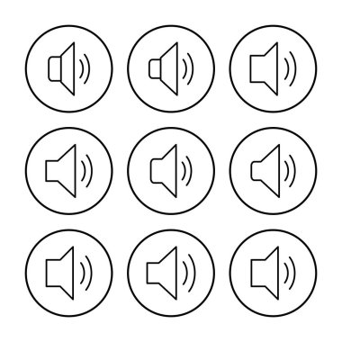 Sözcü simgesi vektörü. Hacim simgesi vektörü. Hoparlör ikon vektörü. ses sembolü