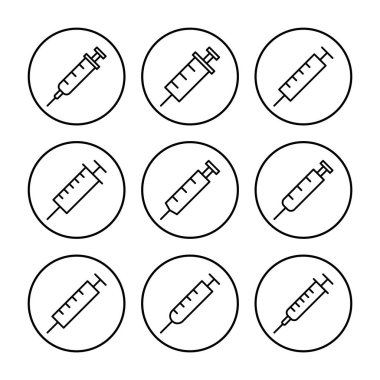 Şırınga ikon vektörü. enjeksiyon simgesi vektörü.