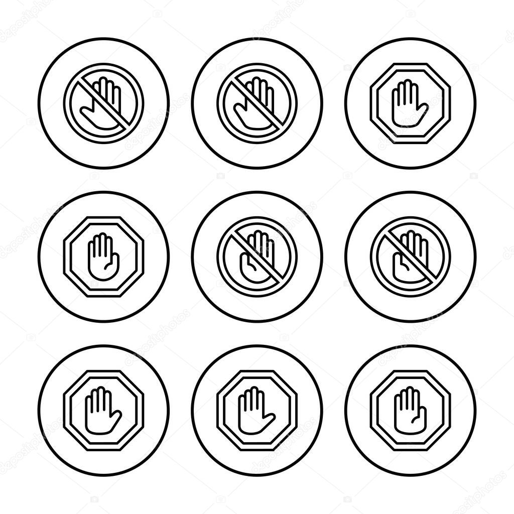 Stop icon vector. stop road sign. hand stop icon vector