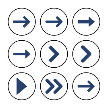 Ok simgesi vektörü. Ok sembolü. Web tasarımınız için ok işareti.