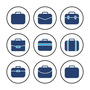 Evrak çantası ikon vektörü. Bavul simgesi. bagaj sembolü.