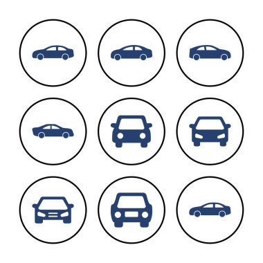 Araba ikonu vektörü. Araba vektör simgesi. küçük sedan