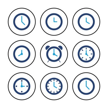 Saat simgesi vektörü. Zaman simgesi vektörü. simge simgesini izle