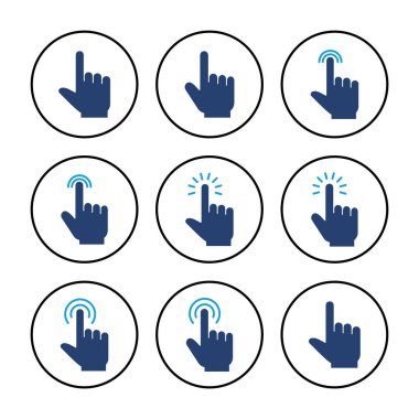 Simge vektörüne elle tıkla. işaret simgesi vektörü. el imleç simgesi vektörü