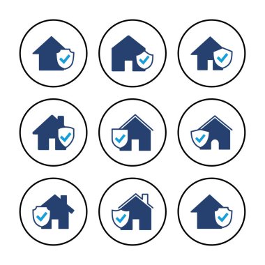 Ev sigortası ikonu vektörü. ev koruma simgesi.