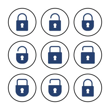 Simge vektörünü kilitle. Asma kilit ikon vektörü. Şifreleme simgesi. Güvenlik sembolü