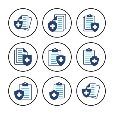 Tıbbi sigorta ikonu vektörü. sağlık sigortası simgesi