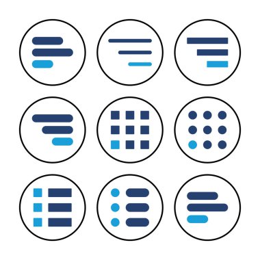 Menü Simgesi vektörü. Web menü simgesi. Hamburger menüsü sembolü