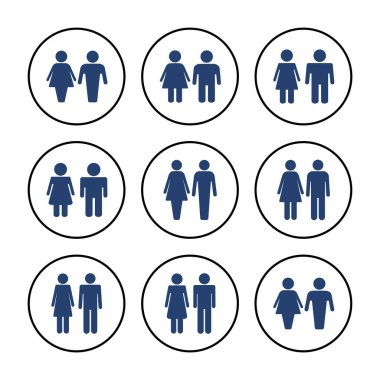 Erkek ve kadın ikon vektörü. erkek ve kadın sembolü