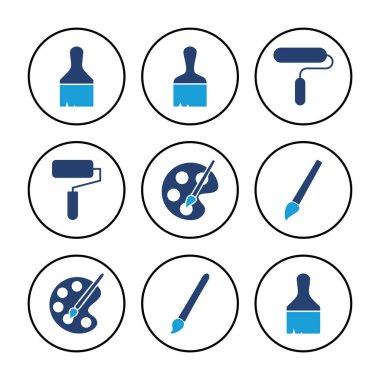 Simge vektörünü boya. boya fırçası ikon vektörü. boyama silindiri vektörü