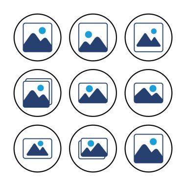 Resim simgesi vektörü. fotoğraf galerisi simgesi