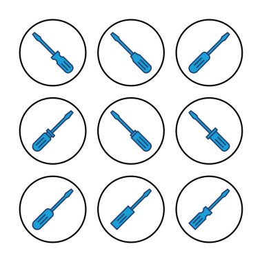 Tornavida simgesi vektörü. araçlar simgesi vektörü