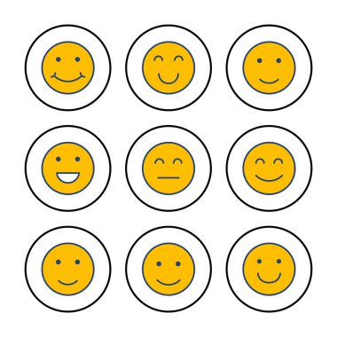 Gülümse ikon vektörü. Gülümseme simgesi. Geri bildirim 