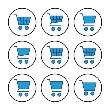 Alışveriş ikonu vektörü. Alışveriş arabası ikonu. Trolley simge vektörü