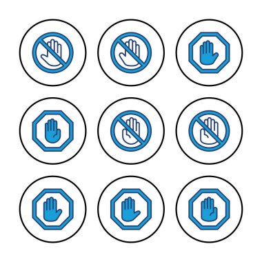 Simge vektörünü durdur. Dur tabelası. el durdurma simgesi vektörü