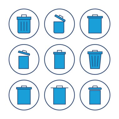 Çöp simgesi vektörü. Çöp kutusu simgesi. Simge vektörünü sil. çöp