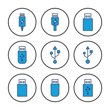 Usb simge vektörü. Flash disk simgesi vektörü