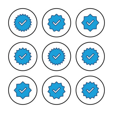 Doğrulanmış simge vektörü. Doğrulama işareti. onaylanmış simge