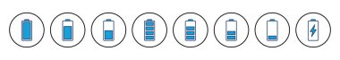 Batarya vektör simgesi. Şarj seviyesi. pil yükleme simgesi
