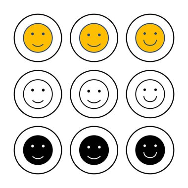 Gülümse ikon vektörü. Gülümseme simgesi. Geri bildirim 