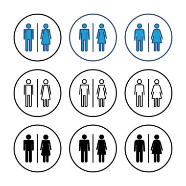 Tuvalet ikonu vektörü. Tuvalet ikon vektörü. Banyo tabelası. wc, tuvalet