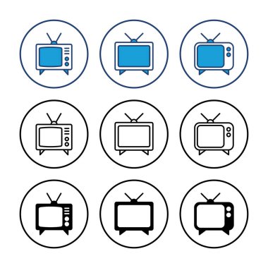 Televizyon ikonu vektörü. televizyon simgesi vektörü