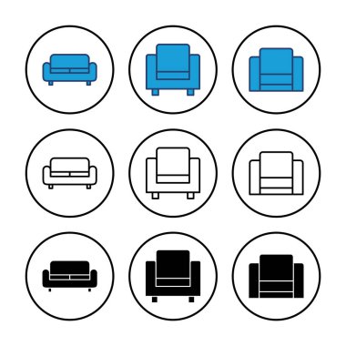 Koltuk simgesi vektörü. kanepe ikonu çizimi