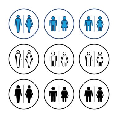 Tuvalet ikonu vektörü. Tuvalet ikon vektörü. Banyo tabelası. wc, tuvalet