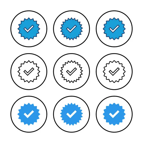 Doğrulanmış simge vektörü. Doğrulama işareti. onaylanmış simge