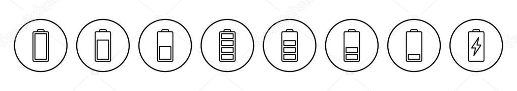 Battery vector icon. battery charge level. battery Charging icon