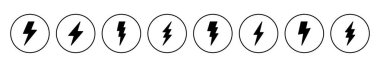 Şimşek simgesi vektörü. Elektrik ikon vektörü. Güç simgesi. enerji işareti