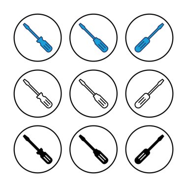 Tornavida simgesi vektörü. araçlar simgesi vektörü