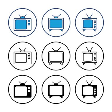 Televizyon ikonu vektörü. televizyon simgesi vektörü